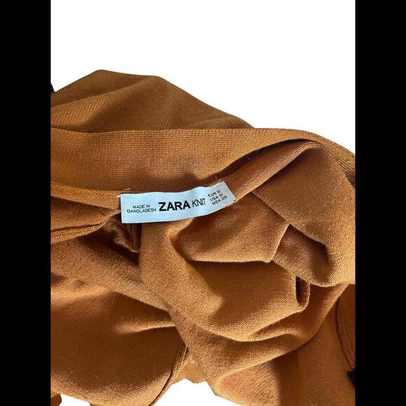 ZARA Knit Button-Up Cardigan - Warm Orange - Picture 4 of 5